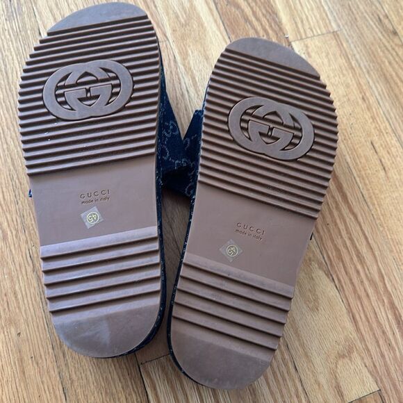 Gucci sz EU 45 US 11.5 denim slide sandals excellent pre owned condition - Picture 4 of 8